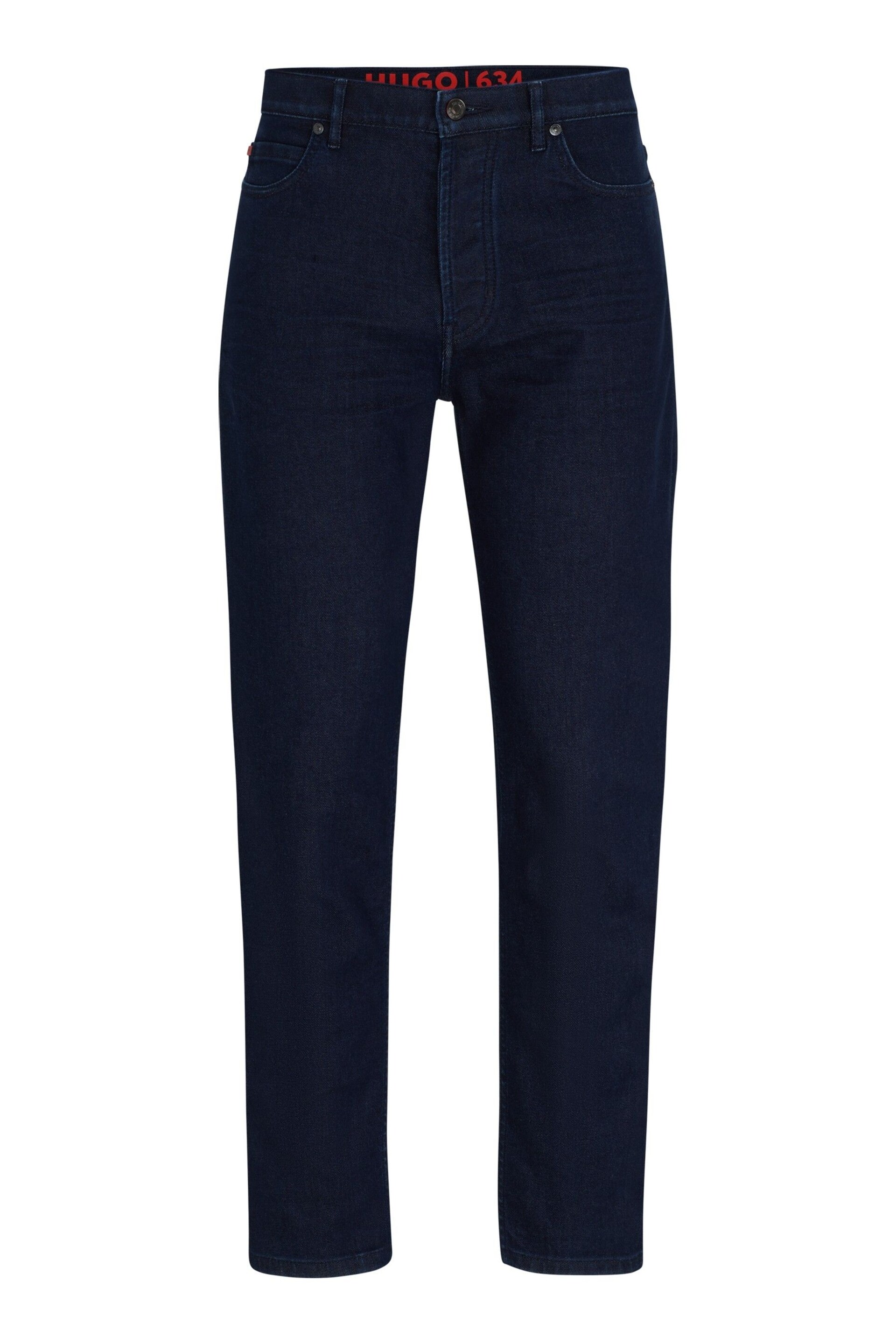 HUGO Tapered-Fit Jeans in Dark-Blue Comfort-Stretch Denim - Image 5 of 5