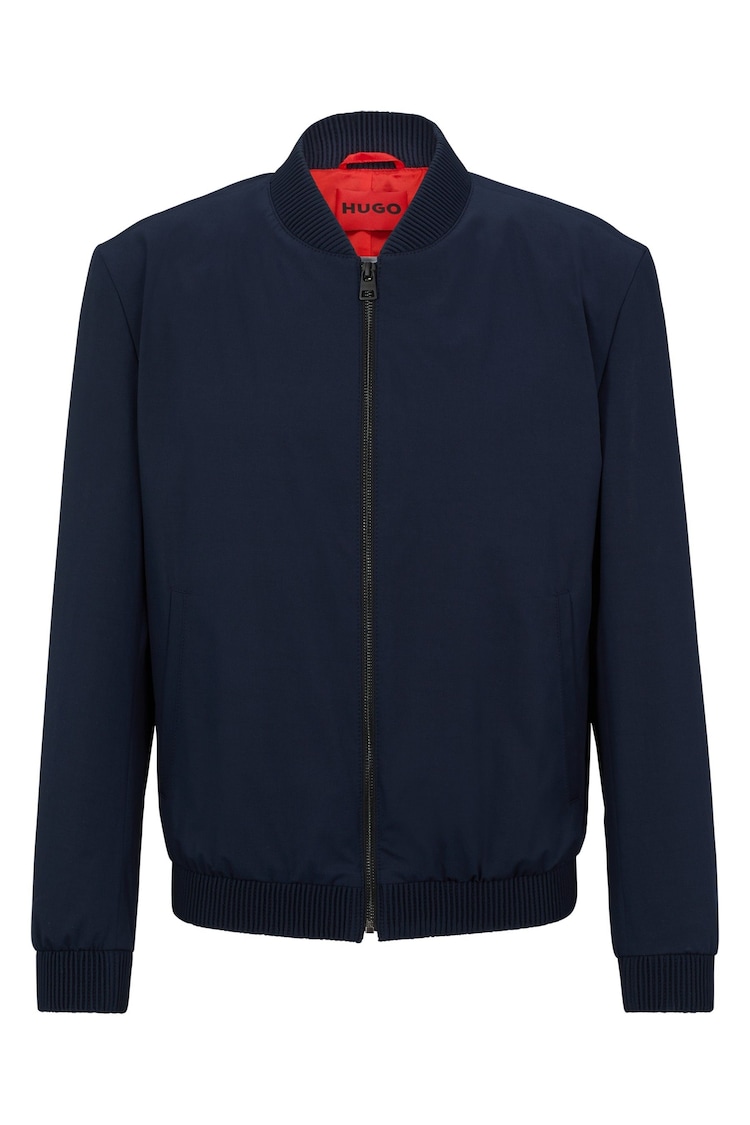 HUGO Navy Blue Slim Fit Performance Stretch Bomber Jacket - Image 6 of 6