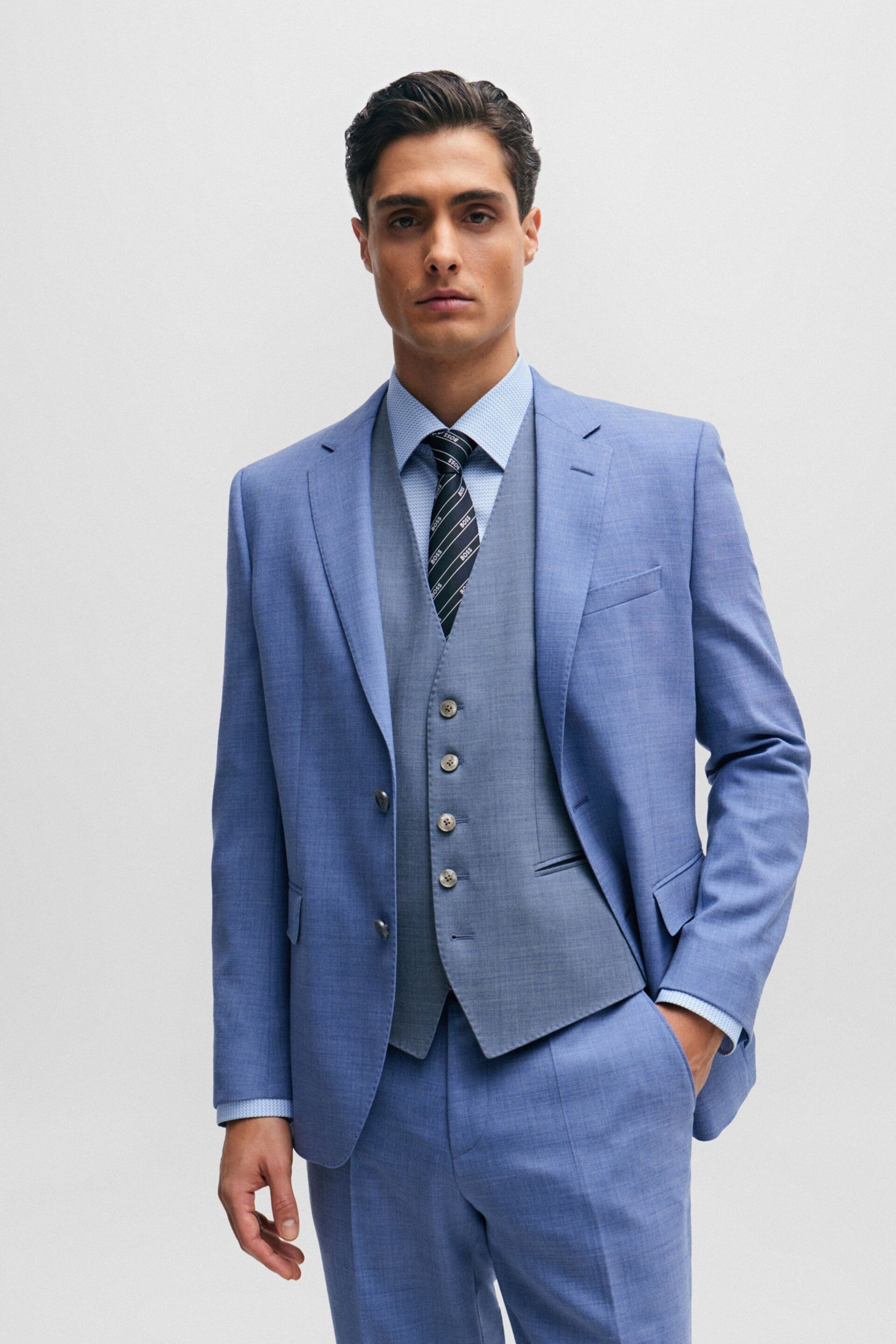 BOSS Blue Jasper Regular Fit Waistcoat - Image 4 of 5