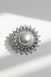 Jon Richard Silver Vintage Inspired Pearl Brooch - Gift Boxed - Image 1 of 2