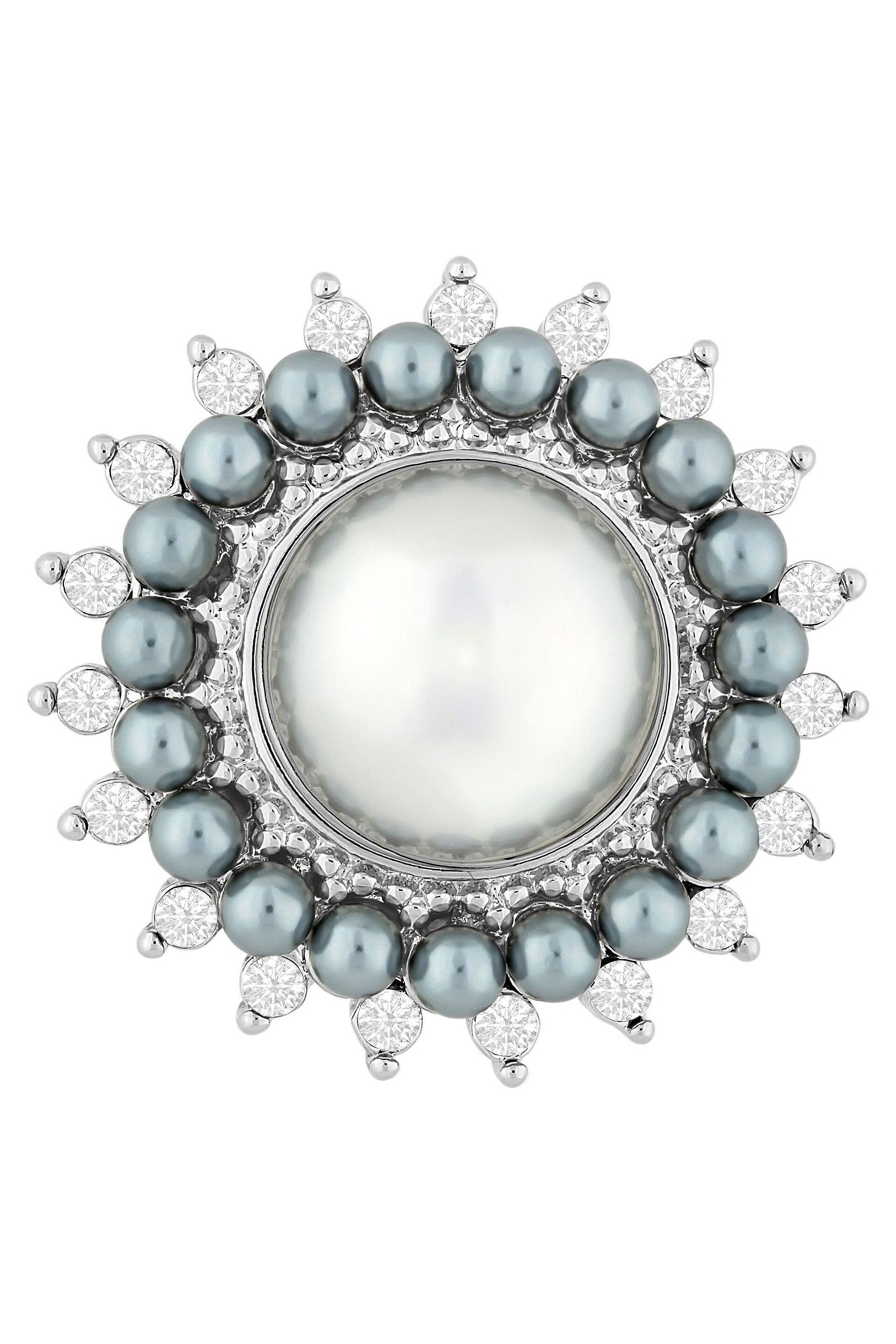 Jon Richard Silver Vintage Inspired Pearl Brooch - Gift Boxed - Image 2 of 2