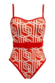Pour Moi Orange Casablanca Removable Straps Belted Control Swimsuit - Image 3 of 4
