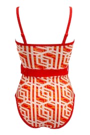 Pour Moi Orange Casablanca Removable Straps Belted Control Swimsuit - Image 4 of 4
