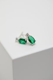 Simply Silver Sterling Silver Tone 925 Emerald Earrings - Image 2 of 3