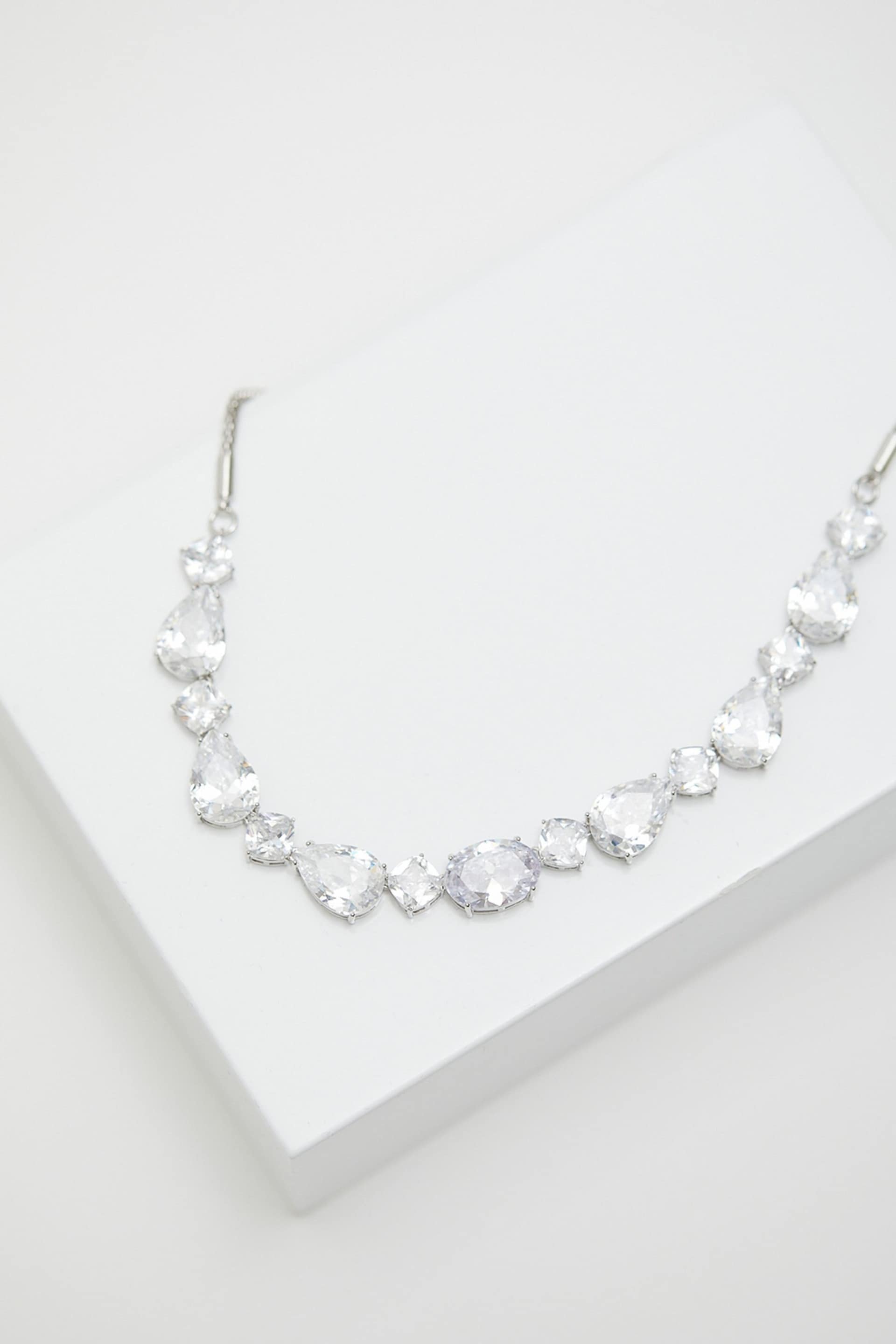 Jon Richard Silver Cubic Zirconia Mixed Stone Necklace - Gift Boxed - Image 2 of 4
