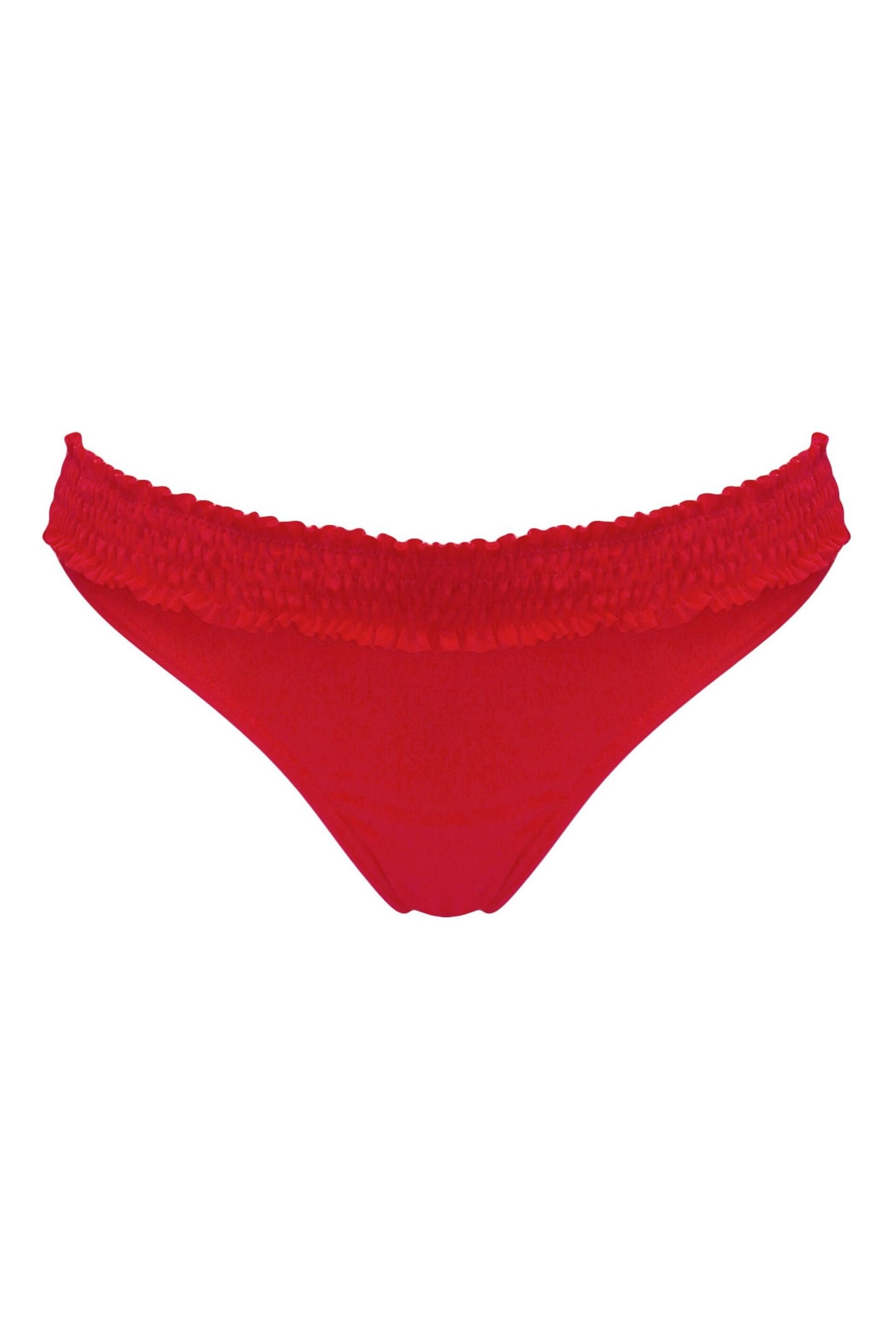 Pour Moi Red Free Spirit Frill Waist Bikini Briefs - Image 3 of 4