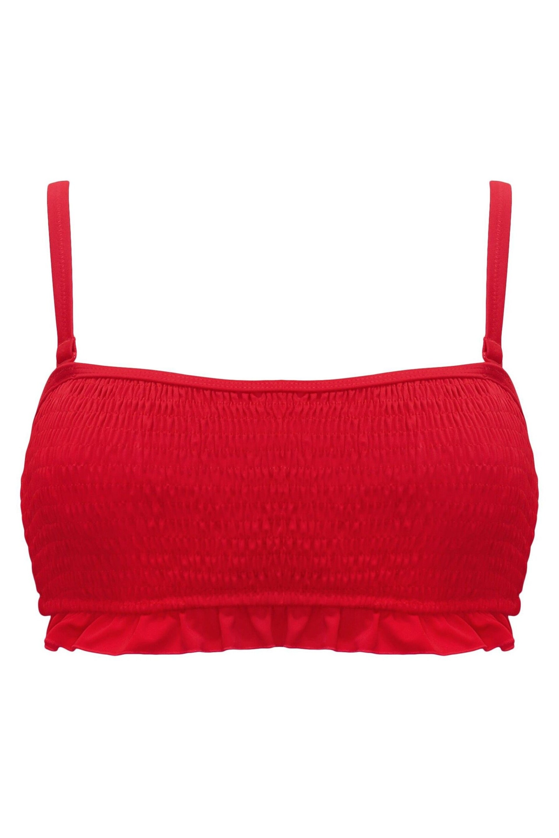 Pour Moi Red Free Spirit Strapless Shirred Bandeau Underwired Top - Image 3 of 4