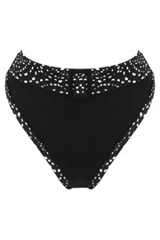 Pour Moi Black/White Rhodes Belted Tummy Control Bikini Briefs - Image 3 of 4