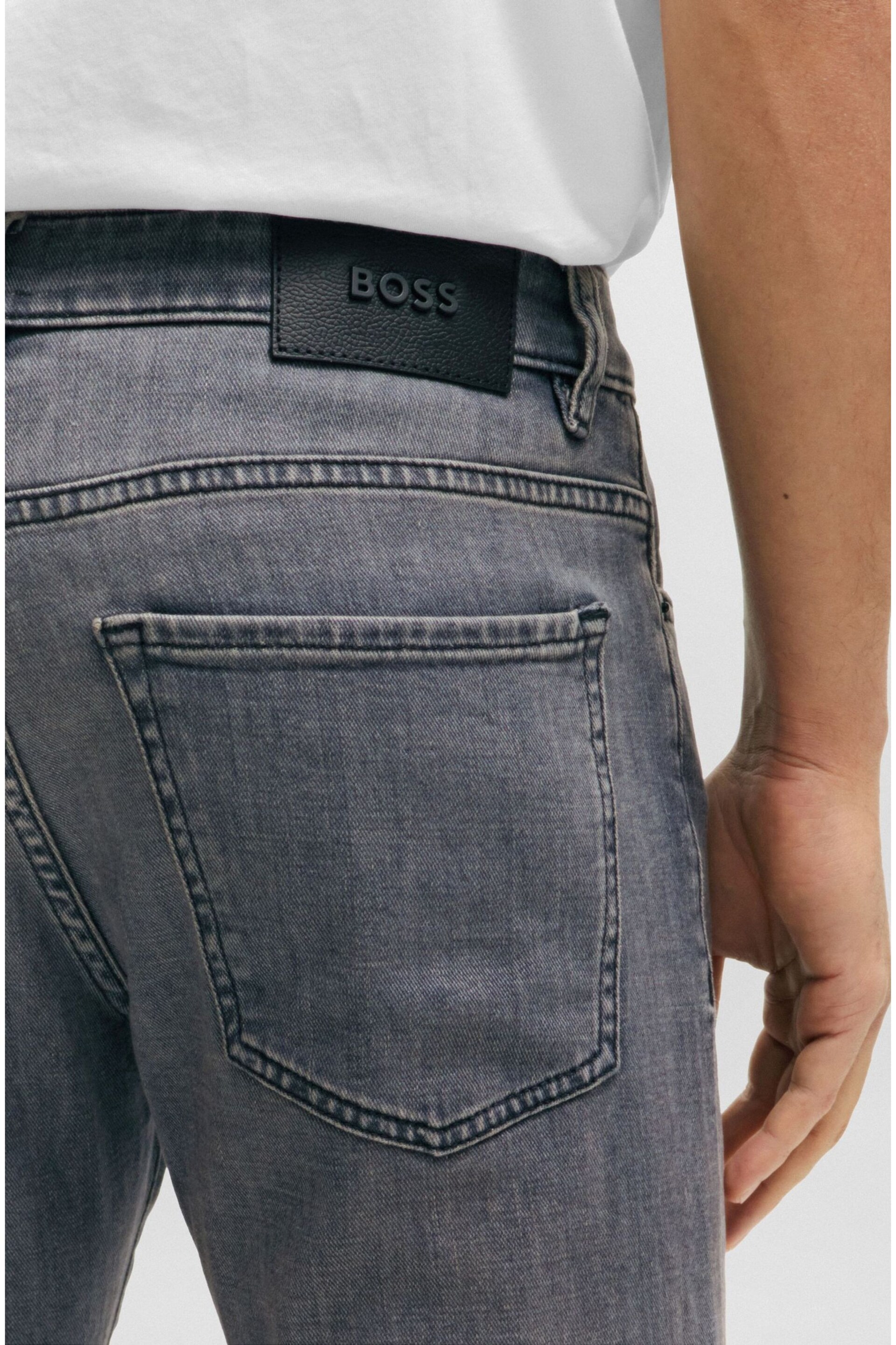 BOSS Grey Delaware Slim Fit Jeans - Image 4 of 5