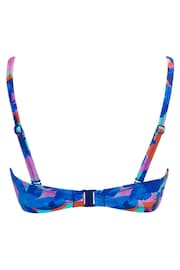 Pour Moi Blue & Purple Multi Floral Heatwave Strapless Lightly Padded Bikini Top - Image 4 of 4