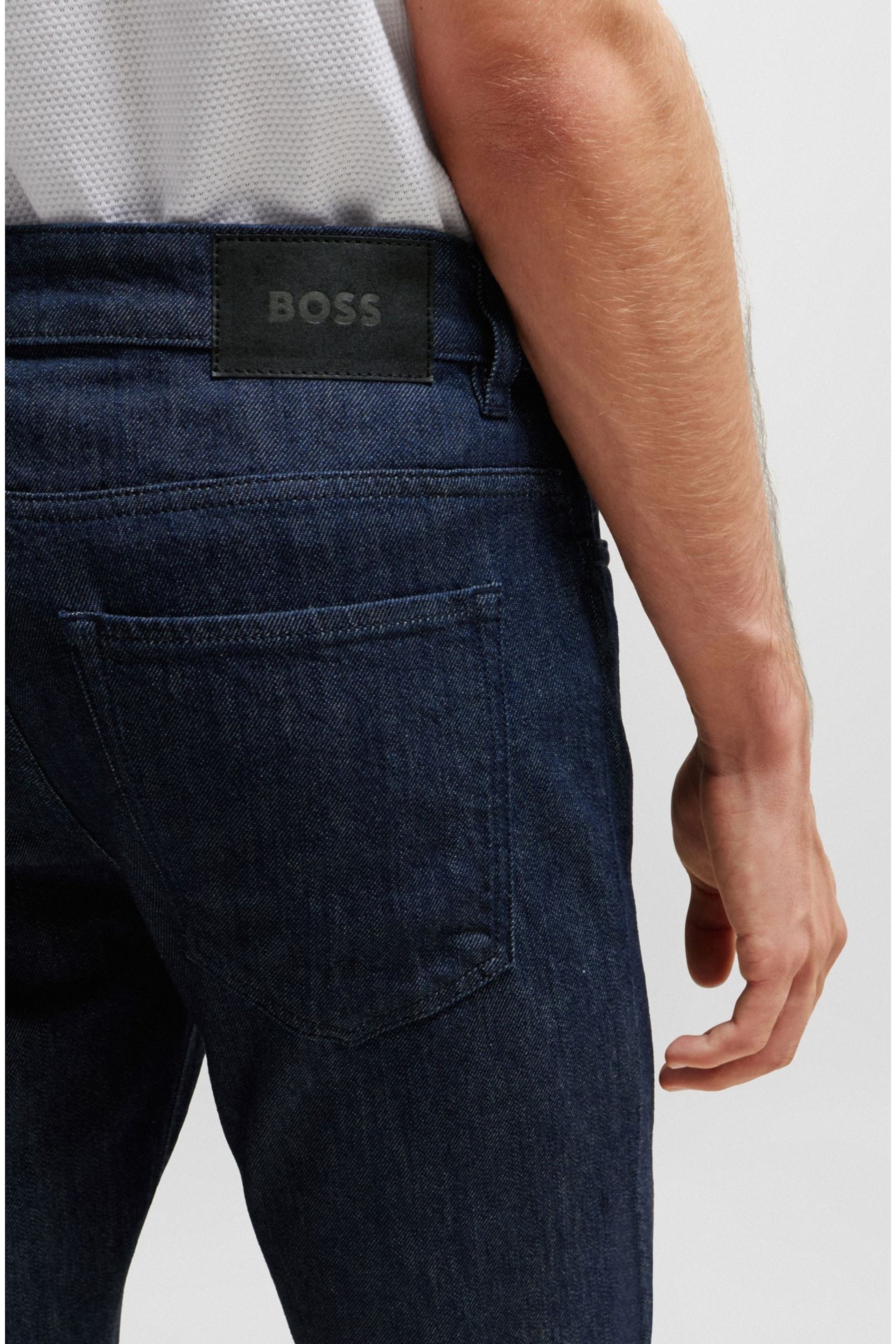 BOSS Dark Indgio Wash Delaware Slim Fit Jeans - Image 4 of 5