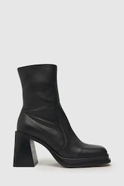 Schuh Arno Leather Platform Black Boots - Image 1 of 4