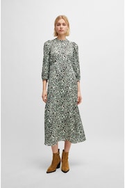 BOSS Animal Printed Long Sleeve Button Placket Midi Dress - Image 1 of 5