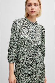 BOSS Animal Printed Long Sleeve Button Placket Midi Dress - Image 3 of 5