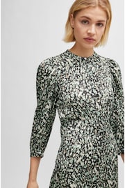 BOSS Animal Printed Long Sleeve Button Placket Midi Dress - Image 4 of 5