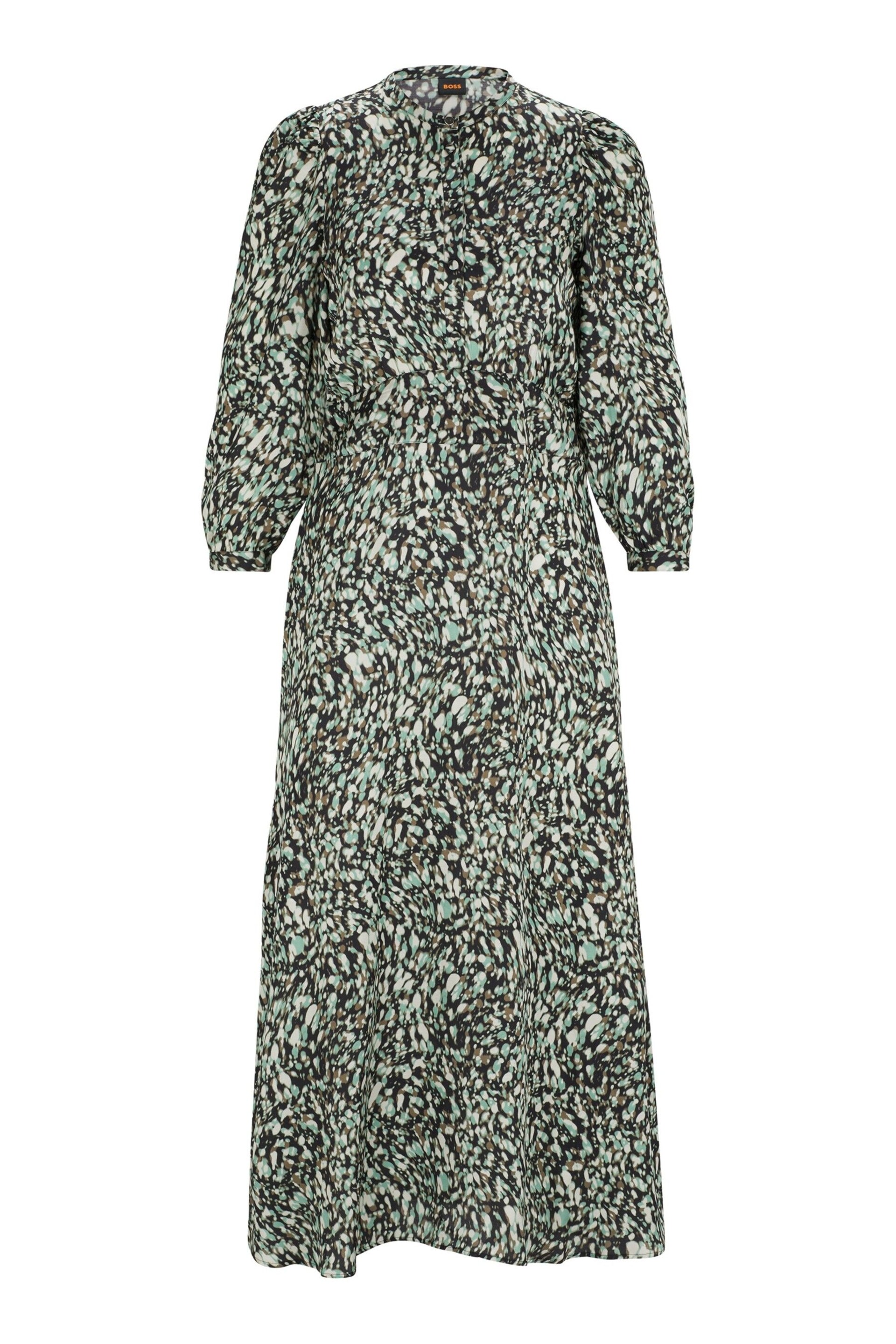 BOSS Animal Printed Long Sleeve Button Placket Midi Dress - Image 5 of 5