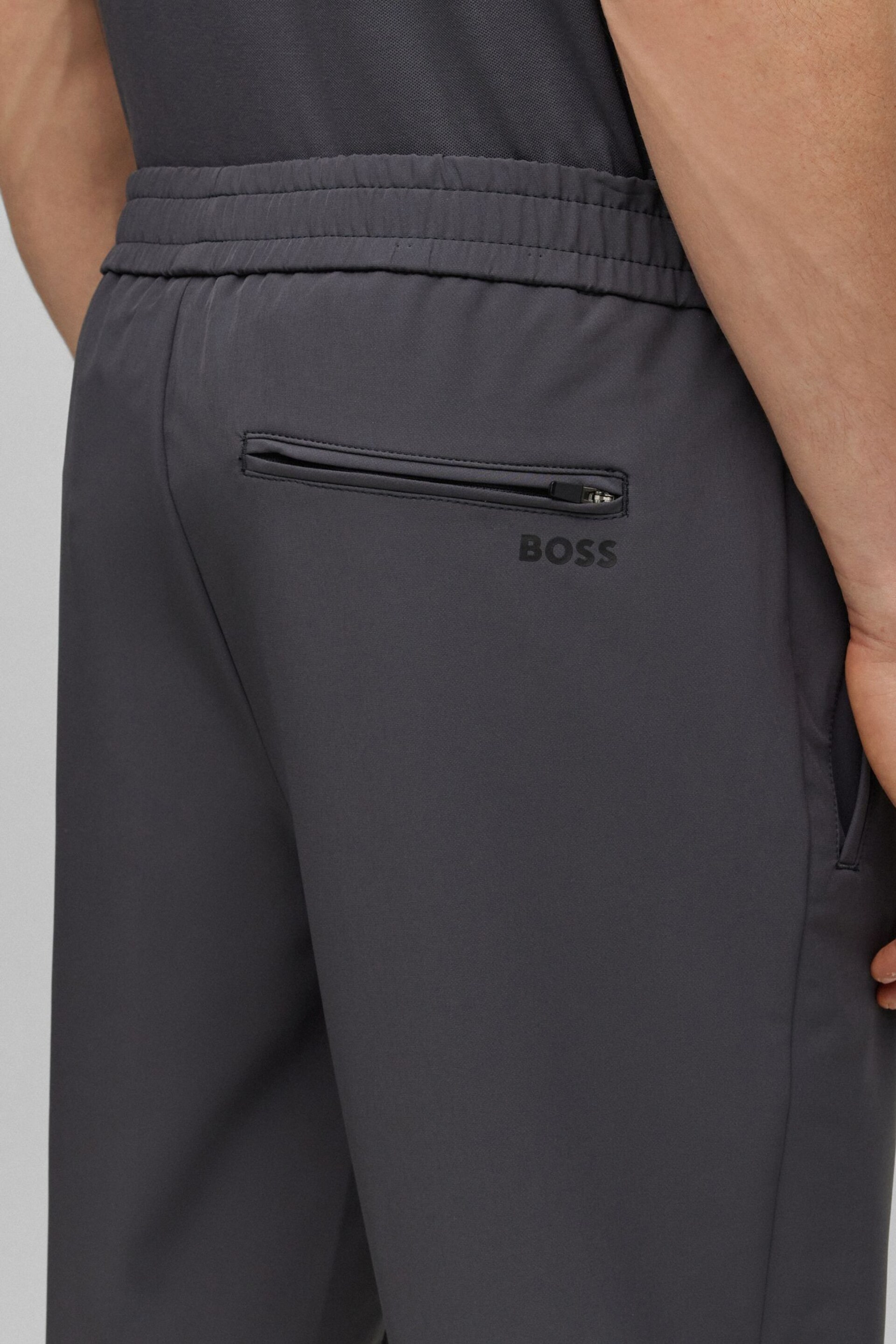 BOSS Grey Tapered Fit Joggers - Image 4 of 5