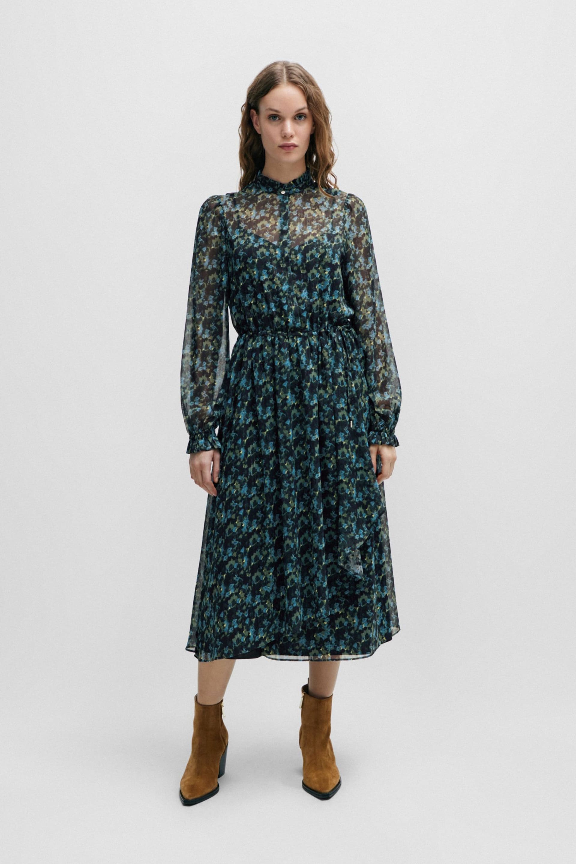 BOSS Blue Regular-Fit Midi Dress With Digital Print - Image 1 of 5