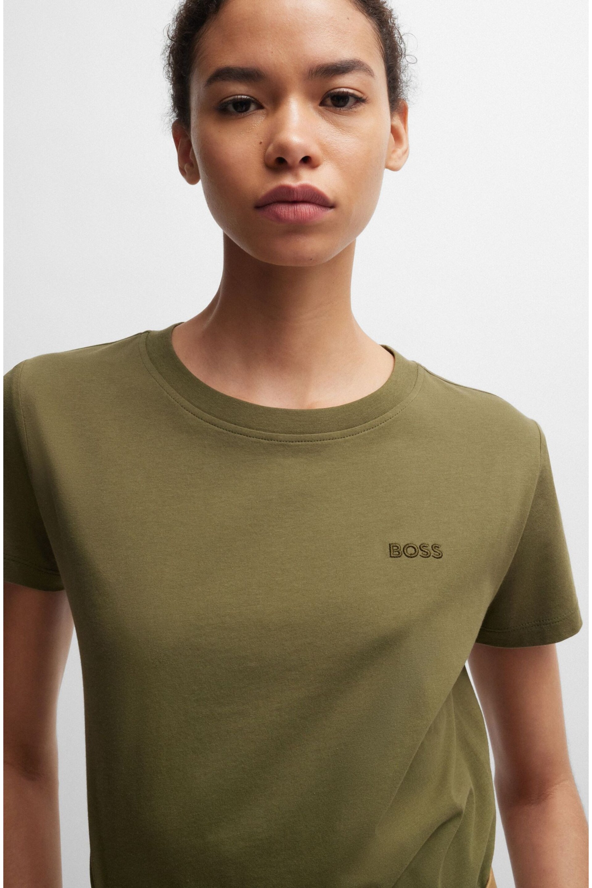 BOSS Green Slim Fit Cotton Jersey T-Shirt - Image 4 of 5