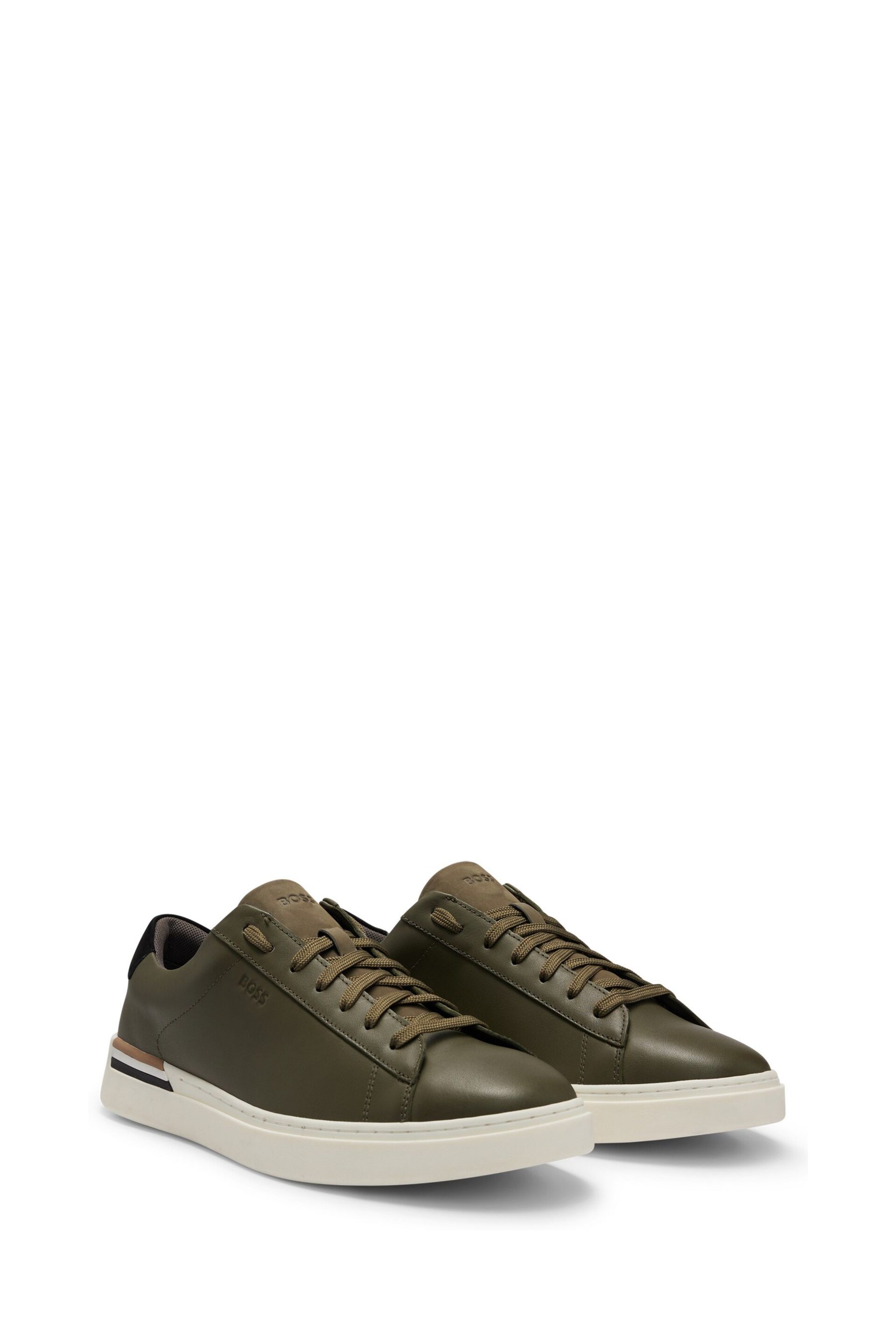 BOSS Green Clint Cupsole Lace Up Leather Trainers - Image 2 of 4