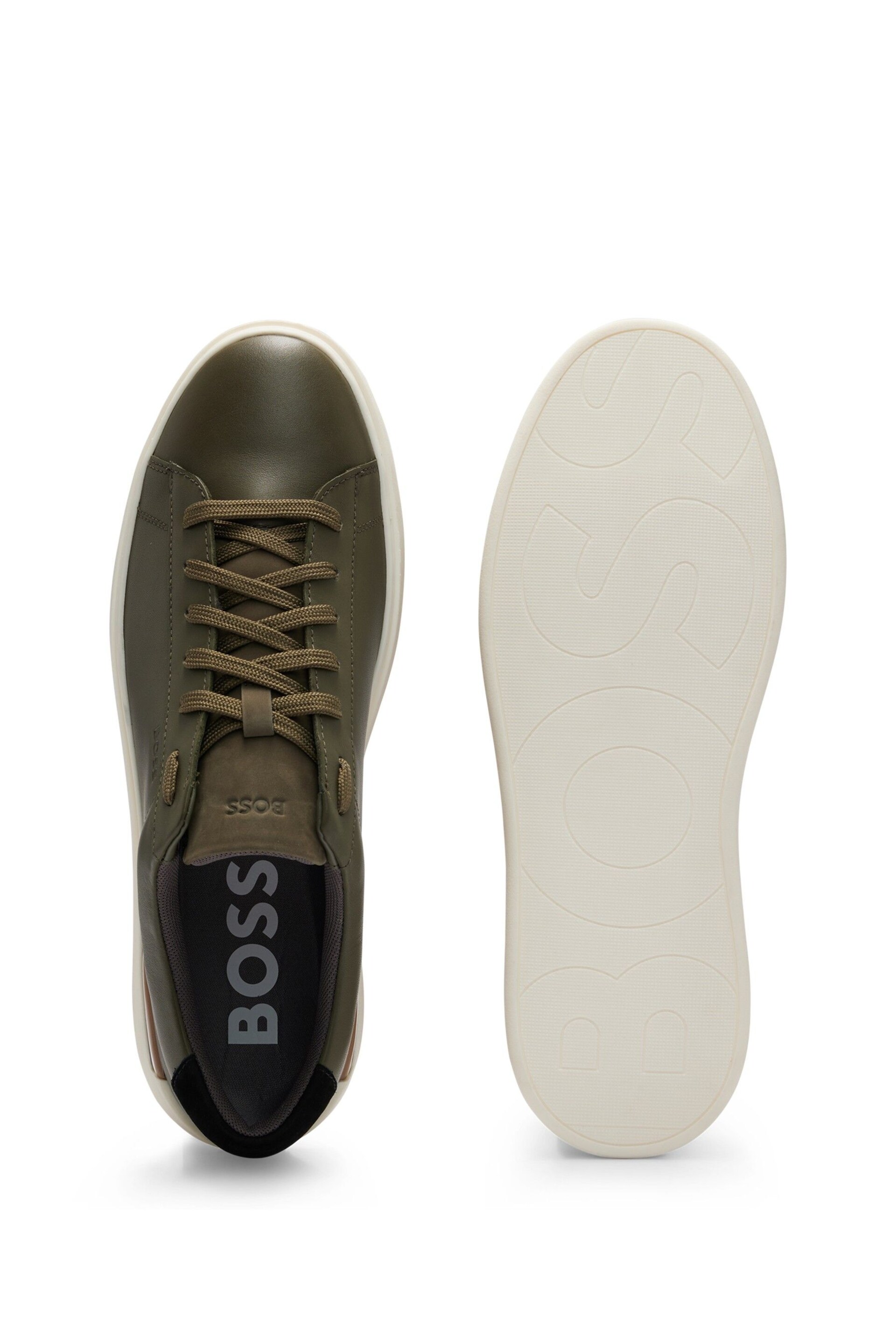 BOSS Green Clint Cupsole Lace Up Leather Trainers - Image 4 of 4