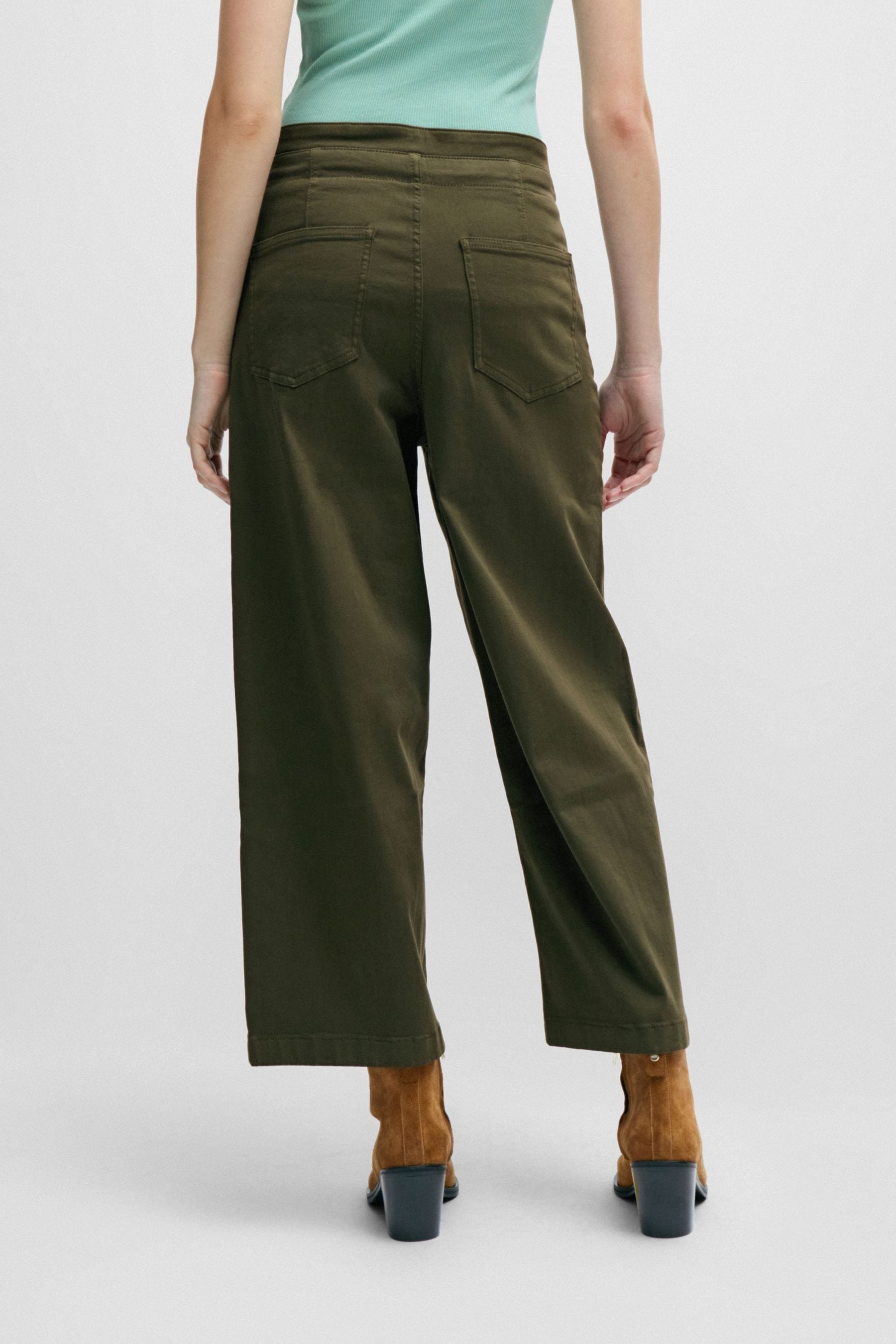 Buy BOSS Green Wide Relaxed Fit Cropped Paperbag Trousers from Next Luxembourg