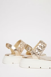 Lipsy Gold Chunky Flat Double Strap Sandal - Image 4 of 4