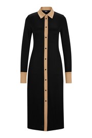 BOSS Black Ribbed Jersey Maxi Shirt Dress - Image 5 of 5
