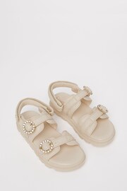 Lipsy Cream Quilted Chunky Flatform Occasion Sandal - Image 1 of 4