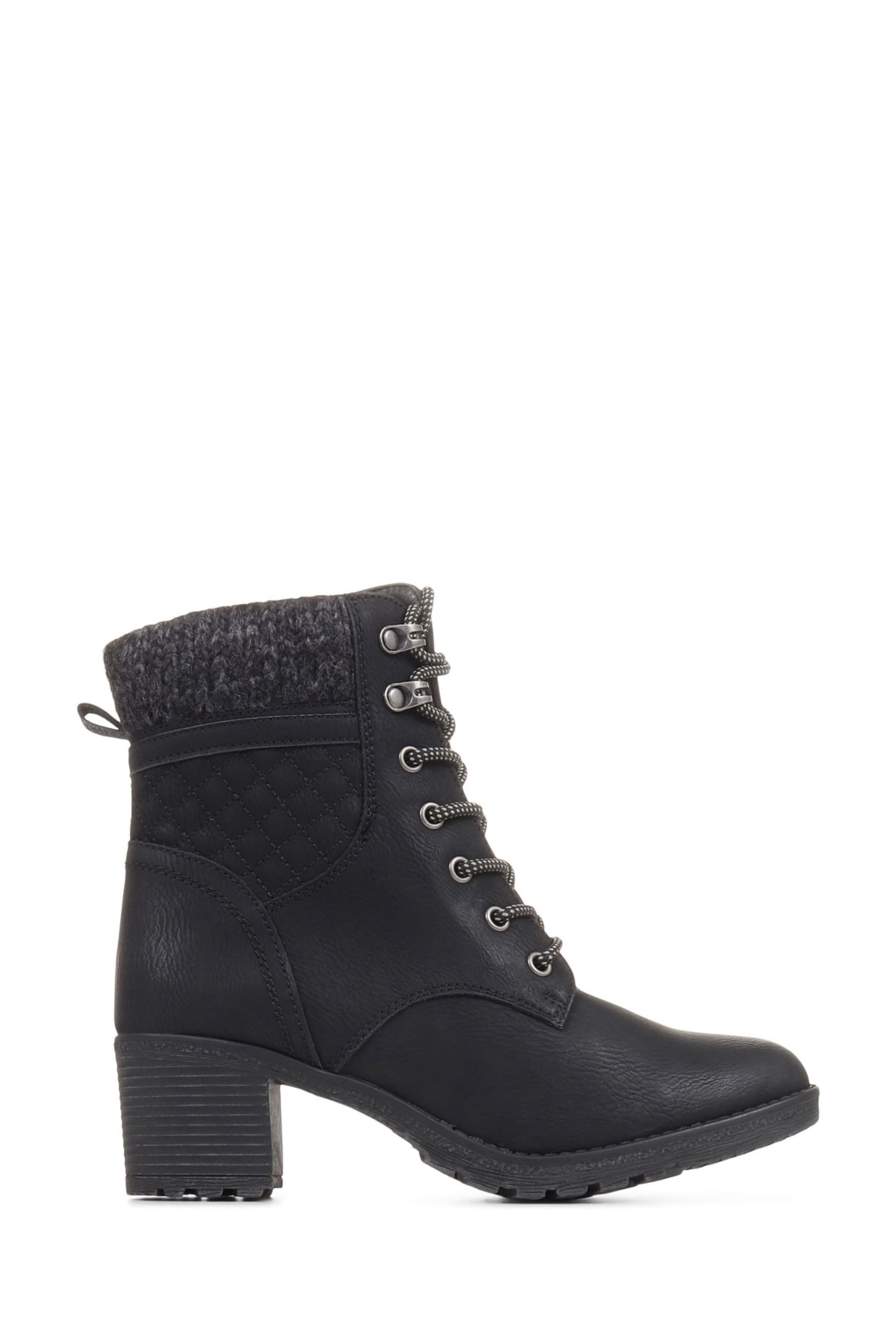 Pavers Lace-Up Ankle Black Boots - Image 2 of 5