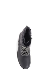 Pavers Lace-Up Ankle Black Boots - Image 4 of 5
