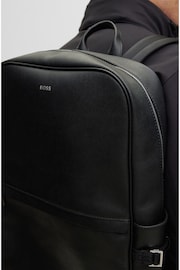 BOSS Black Leather Structured Backpack - Image 2 of 6