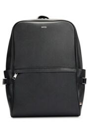 BOSS Black Leather Structured Backpack - Image 3 of 6