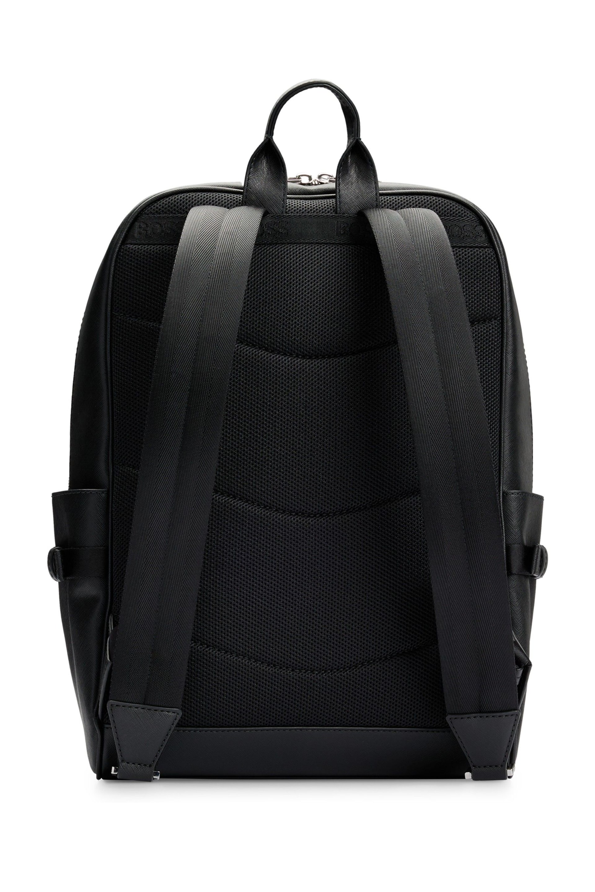 BOSS Black Leather Structured Backpack - Image 4 of 6