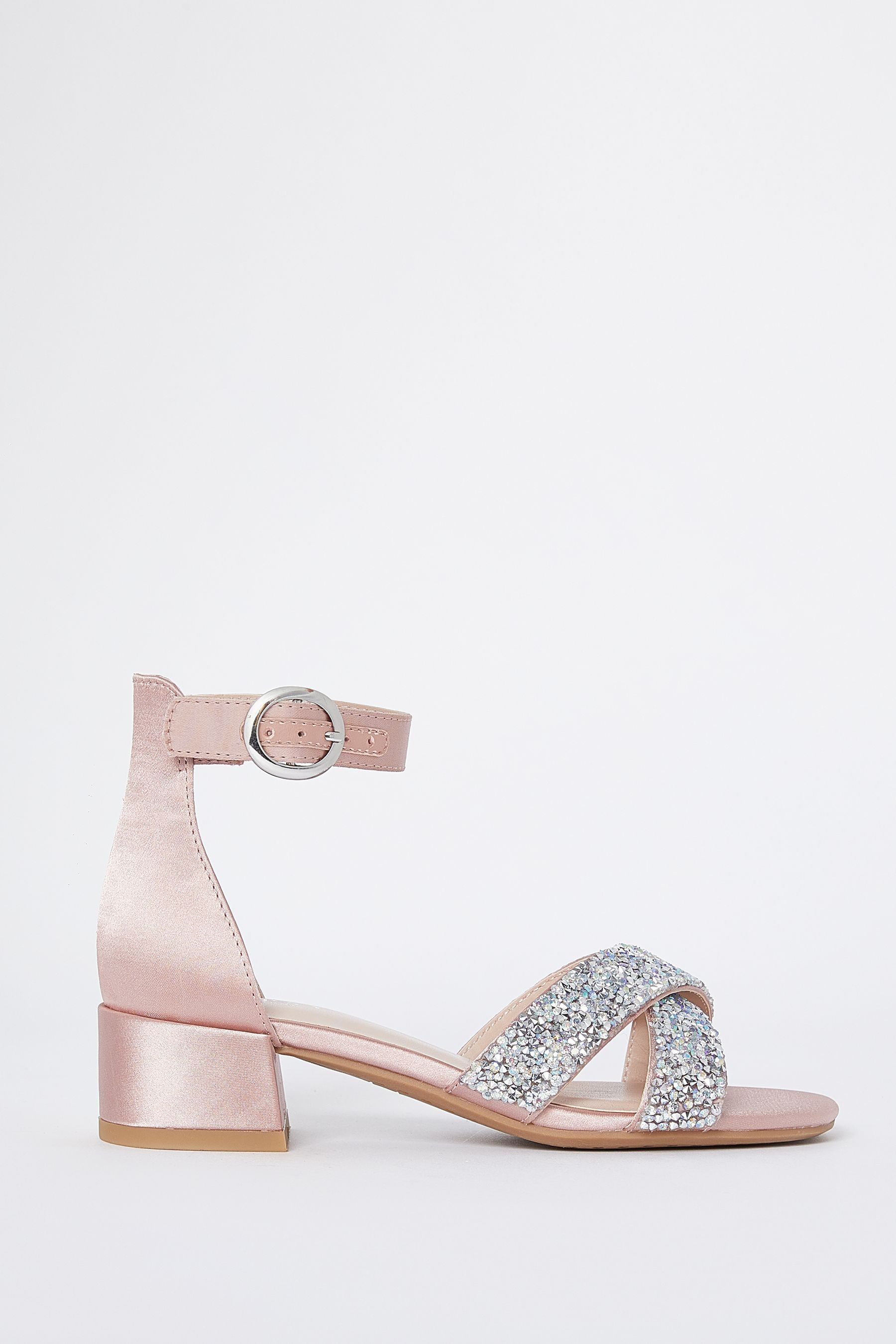 Lipsy Nude Pink Low Block Heel Occasion Sandal
