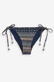Blue Geo Sparkle Tie Side Bikini Bottoms - Image 6 of 6