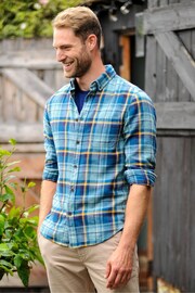 Burgs Mens Blue Bridford Marl Check Shirt - Image 1 of 6