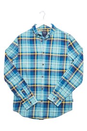 Burgs Mens Blue Bridford Marl Check Shirt - Image 6 of 6