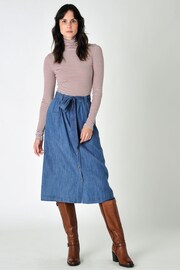 Burgs Womens Blue Kerley Midi Skirt - Image 4 of 6