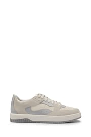 HUGO Cream Leather and Suede Mix Trainers - Image 1 of 4