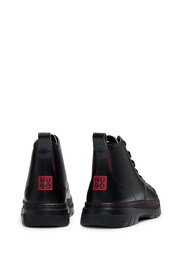 HUGO High Black Top in Split Leather With Red Logo - Image 4 of 7