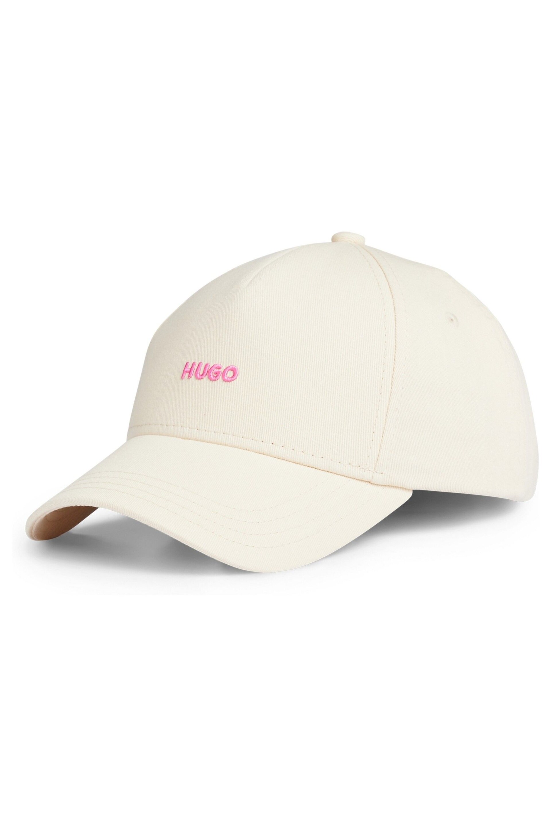 HUGO Natural Cotton Twill Cap With Embroidered Logo - Image 3 of 5