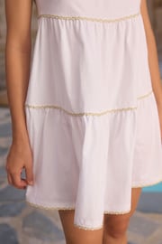 White Jersey Tiered Summer Dress - Image 5 of 7