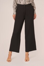 Adrianna Papell Solid Wide Leg Ankle Elastic Back Black Trousers - Image 1 of 6