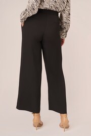 Adrianna Papell Solid Wide Leg Ankle Elastic Back Black Trousers - 圖片 2/6