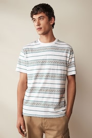 White Navajo Textured Stripe T-Shirt - Image 4 of 7