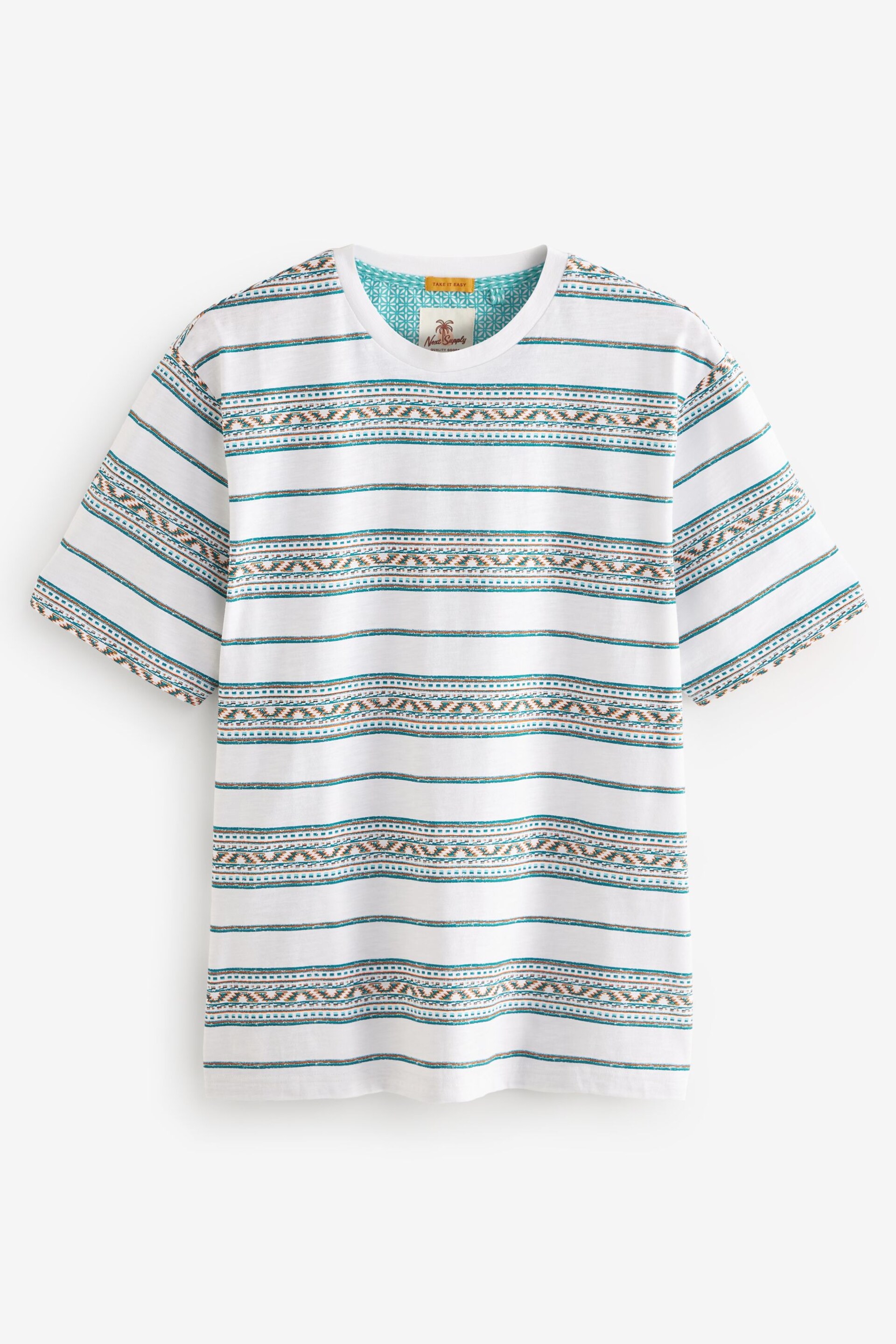 White Navajo Textured Stripe T-Shirt - Image 5 of 7
