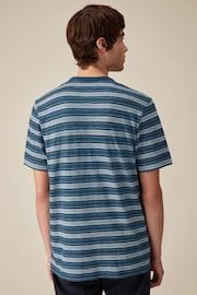 Navy Blue Textured Stripe T-Shirt - Image 3 of 4