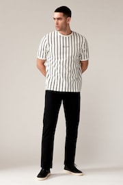 Ecru/Grey Textured Vertical Stripe T-Shirt - Image 2 of 8