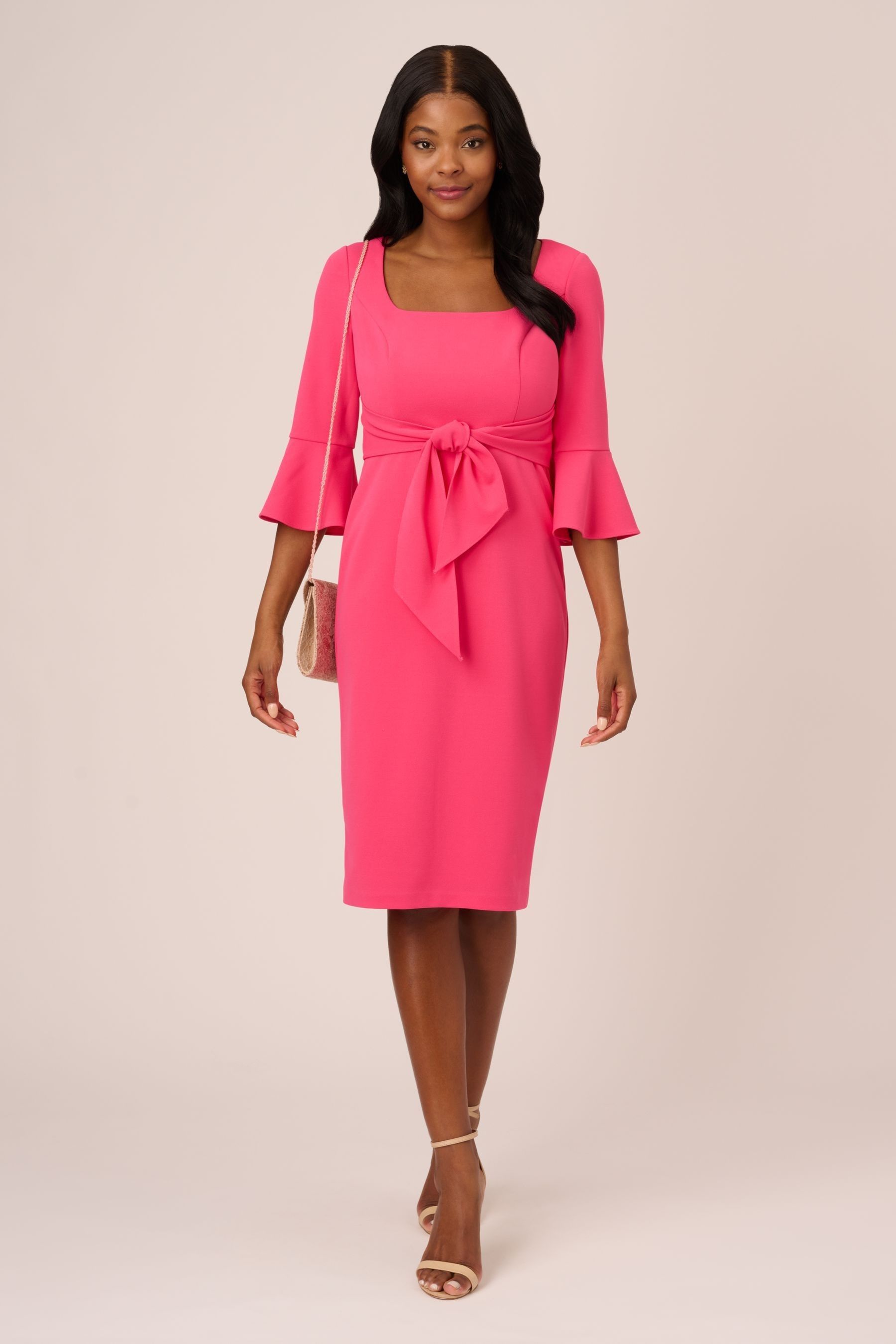 Pink tie front dress clearance